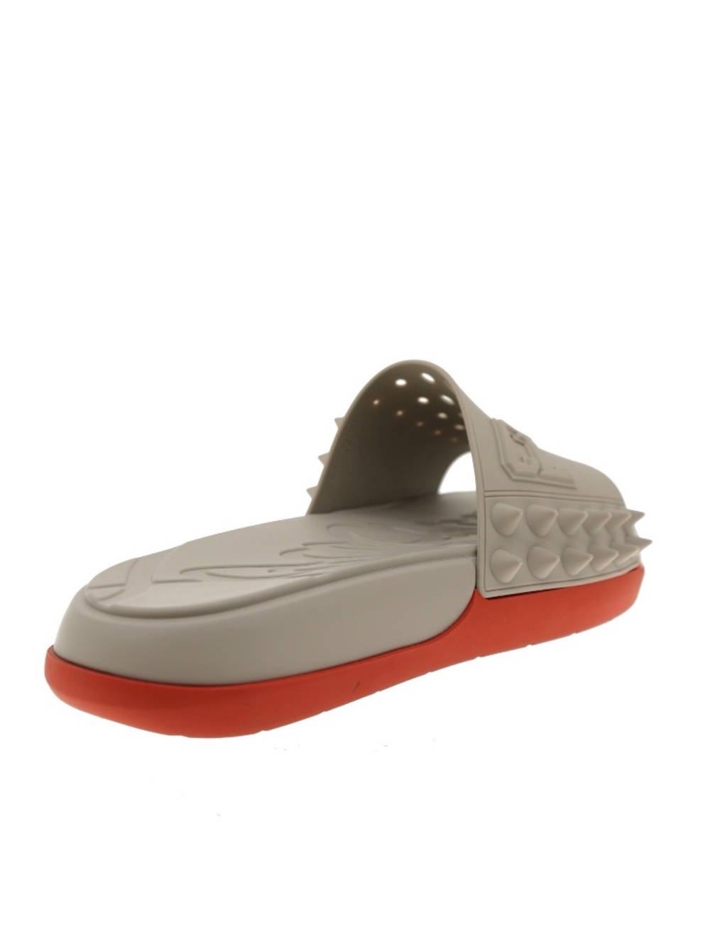 Christian Louboutin Take It Easy Slides Grey Rubber Size 9 US New - Picture 4 of 7